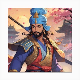 Sikh Warrior as a Samurai 1 Canvas Print