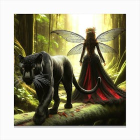 Fairy And Panther Canvas Print