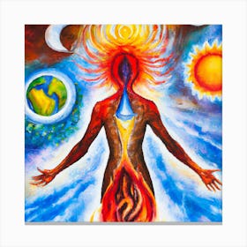 5 Elements Fire Water Air Earth Space Canvas Print