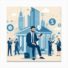 Businessman In The City Canvas Print