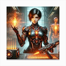 A Highly Detailed Science Fiction Character Illust Canvas Print