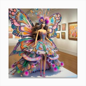 Butterfly Art Barbie 2 Canvas Print