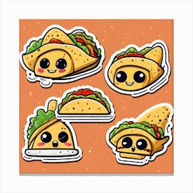 Taco Stickers 1 Canvas Print