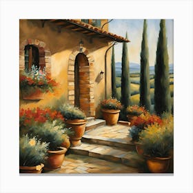 Tuscany Tropical Garden spring- autumn landscape season natural art Canvas Print