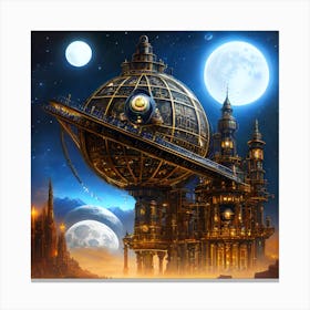 Spaceship In The Sky Canvas Print