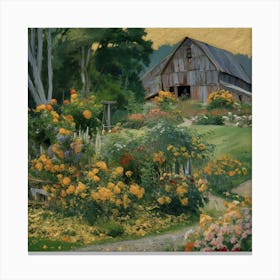 Gustav Klimt Style Farm Garden 39 Canvas Print