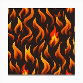 Flames On Black Background 40 Canvas Print