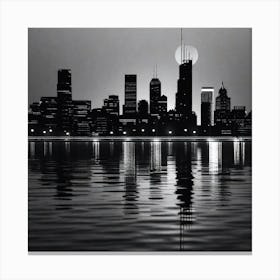 Cityscape At Night 11 Canvas Print