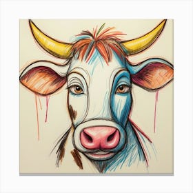 Cow Drawing 18 Canvas Print