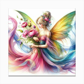 Fairy With Flowers Canvas Print