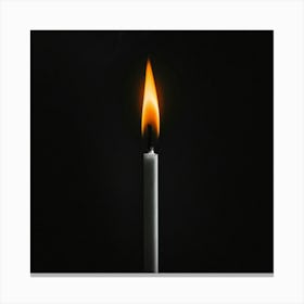 Candle On A Black Background Canvas Print