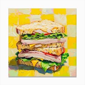 Club Sandwich Yellow Checkerboard 1 Canvas Print