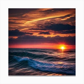 Sunset Over The Ocean 239 Canvas Print