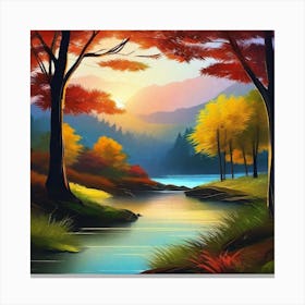 Autumn Landscape Painting 10 Canvas Print