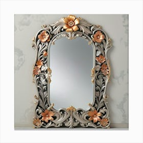 Floral Mirror Canvas Print