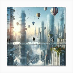 A Furistic City In The Sky (1) Canvas Print