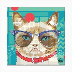 Margaret Grumpy Cat Square Canvas Print