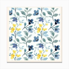 Blue And Yellow Flowers Canvas Print