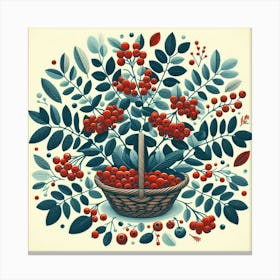 Scandinavian Art, Rowan berries 3 Canvas Print