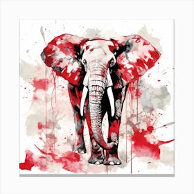 Red Elephant Canvas Print