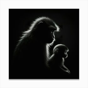Silhouette Of A Monkey Canvas Print