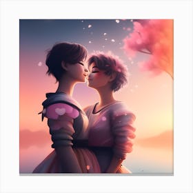 Two girls Canvas Print
