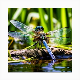 Nature Dragonfly Mating Couple Insect Sitting Duck Pond Lively Dvd Fauna Wild Animal Gras (1) Canvas Print