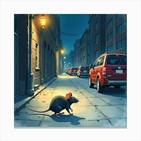 Rat On The Street Canvas Print