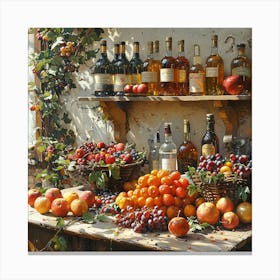 Fruit And Wine 1 Canvas Print