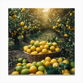 Lemons In The Orchard Canvas Print