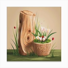 Tulips In A Pot 1 Canvas Print