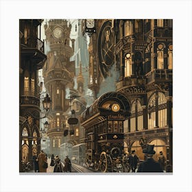 Steampunk City 1 Canvas Print