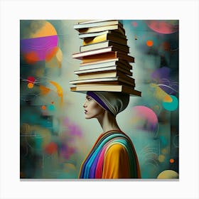 Grace and Knowledge in Surreal Artistry Canvas Print