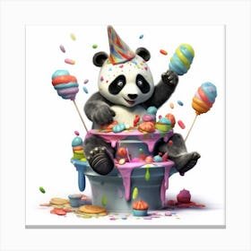 Panda Bear Birthday Party Canvas Print