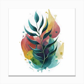 Leaf In Watercolor Canvas Print