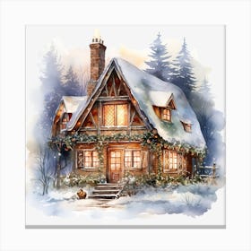 Winter Cottage Canvas Print