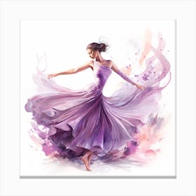 Dancer In Purple Dress Canvas Print