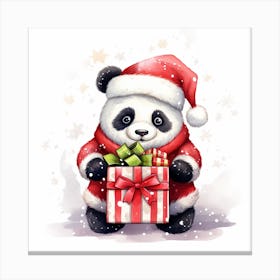 Panda Bear With Gift 1 Canvas Print