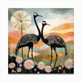 Bird In Nature Ostrich 4 Canvas Print