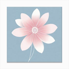 A White And Pink Flower In Minimalist Style Square Composition 630 Canvas Print