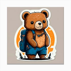Bear With Backpack 1 Canvas Print