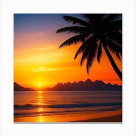 Sunset At The Beach Canvas Print