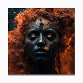 Portrait Of A Woman With Smoke Canvas Print