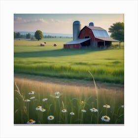 Barn In The Field 1 Canvas Print