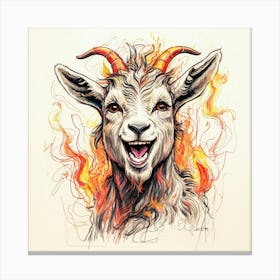 Goat On Fire 60 Canvas Print