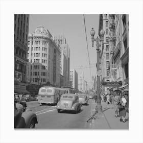 Los Angeles, California, Street Scene By Russell Lee Canvas Print