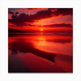 Sunset On The Beach Canvas Print