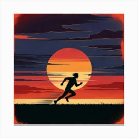 Runner At Sunset Canvas Print