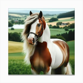 Horse In A Field Canvas Print