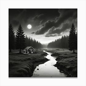 Black And White Painting 4 Canvas Print